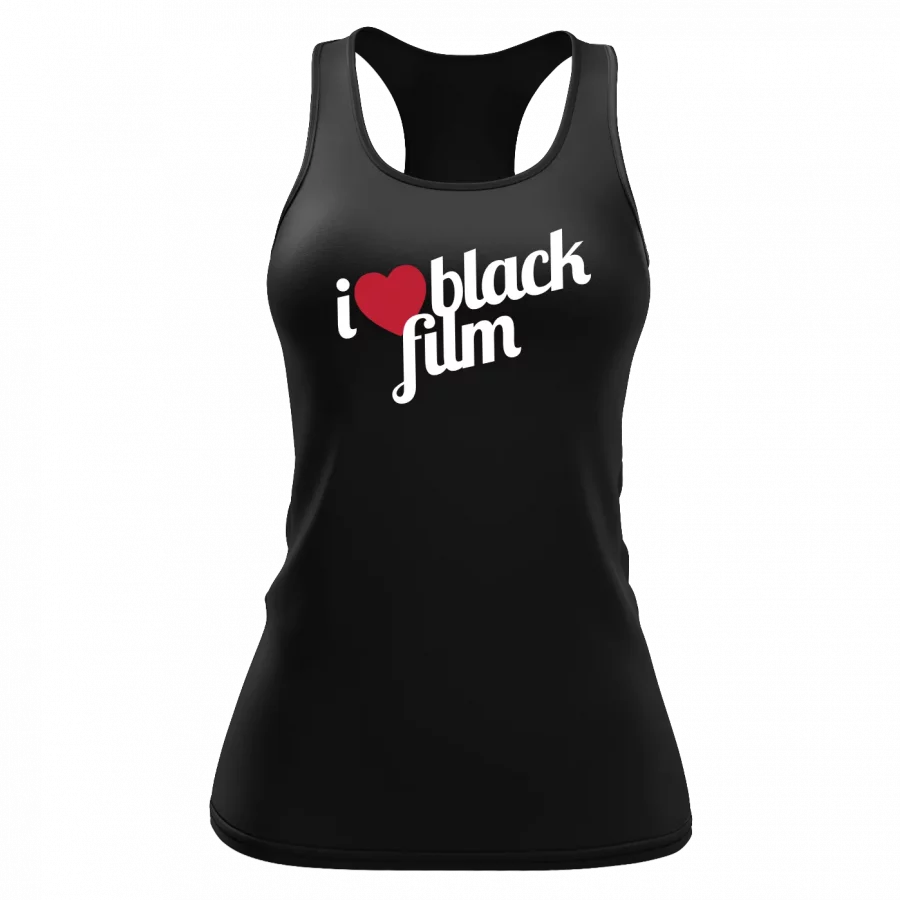 Women's "I Love Black Film" Black Racerback Tank Top