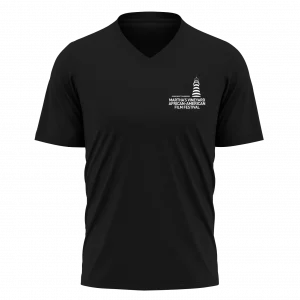 Black V-Neck with MVAAFF Lighthouse logo
