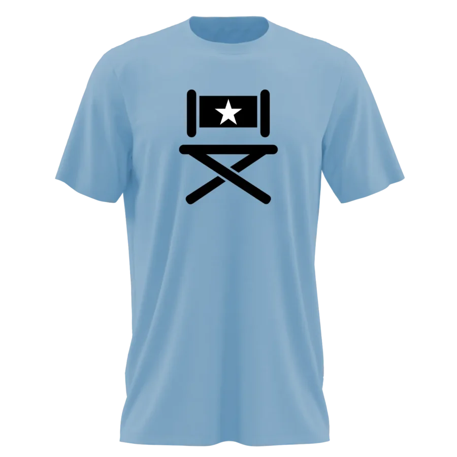 Black Director's Chair on Carolina Blue T-Shirt